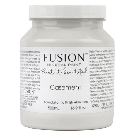 500mL Casement Fusion Mineral Paint jar in warm white with detailed label text.