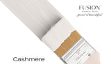 Brush with Fusion Mineral Paint Cashmere color against a white backdrop.