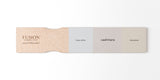 Fusion Mineral Paint swatch paddle with Lamp White, Cashmere, and Champlain matte finish color samples.