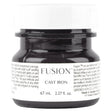 67 mL Fusion Mineral Paint, Cast Iron (off-black), in a jar with white label and black lid.