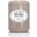 Miss Lillian’s Paint Cava No-Wax Chock Paint jar in taupe for furniture restoration.