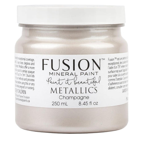 Fusion Mineral Paint Champagne Metallic 250ml jar.