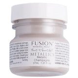 Fusion Mineral Paint Champagne Metallic, 37ml, small jar featuring a rose gold paint color.