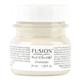 37 mL jar of Fusion Mineral Paint in Champlain, warm white acrylic, with label and white screw-top lid.
