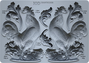 IOD Chanticleer Mould by Iron Orchid Designs featuring detailed rooster and leaf motifs.
