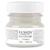 37mL Chateau Fusion Mineral Paint in warm neutral grey with white cap and labeled instructions by Fusion Mineral Paint.