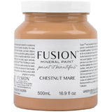 500mL jar of Chestnut Mare Fusion Mineral Paint with product info and instructions on the label.