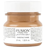 37 mL Chestnut Mare Fusion Mineral Paint, rich brown acrylic in jar with white label, by Fusion Mineral Paint.