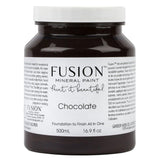 500 mL Fusion Mineral Paint in Chocolate, all-in-one acrylic, jar with bilingual label.