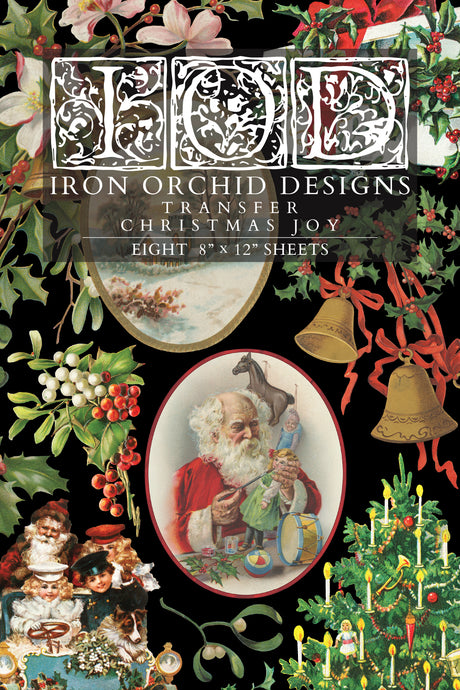 I.O.D. Christmas Joy Transfer 2025 featuring Victorian Christmas décor with Santa and tree.