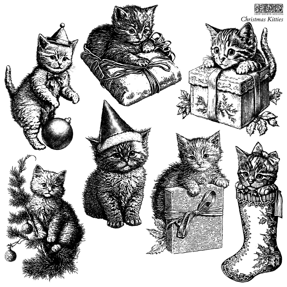 Christmas Kitties (Limited Release) Stamp by IOD - Iron Orchid Designs