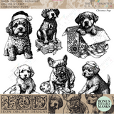 Christmas Pups Stamp (2023 Limited Release) by IOD - Iron Orchid Designs @ The Painted Heirloom