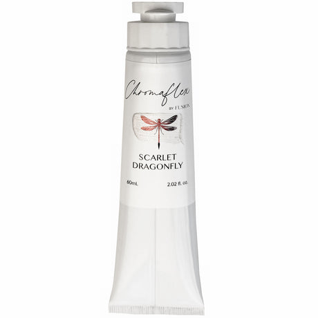 60mL ChromaFlex by Fusion Mineral Paint, iridescent finish, tube features a red dragonfly design.