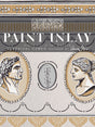 Two framed Classical Cameo portraits facing each other on the I.O.D. Classical Cameo Paint Inlay by Annie Sloan.