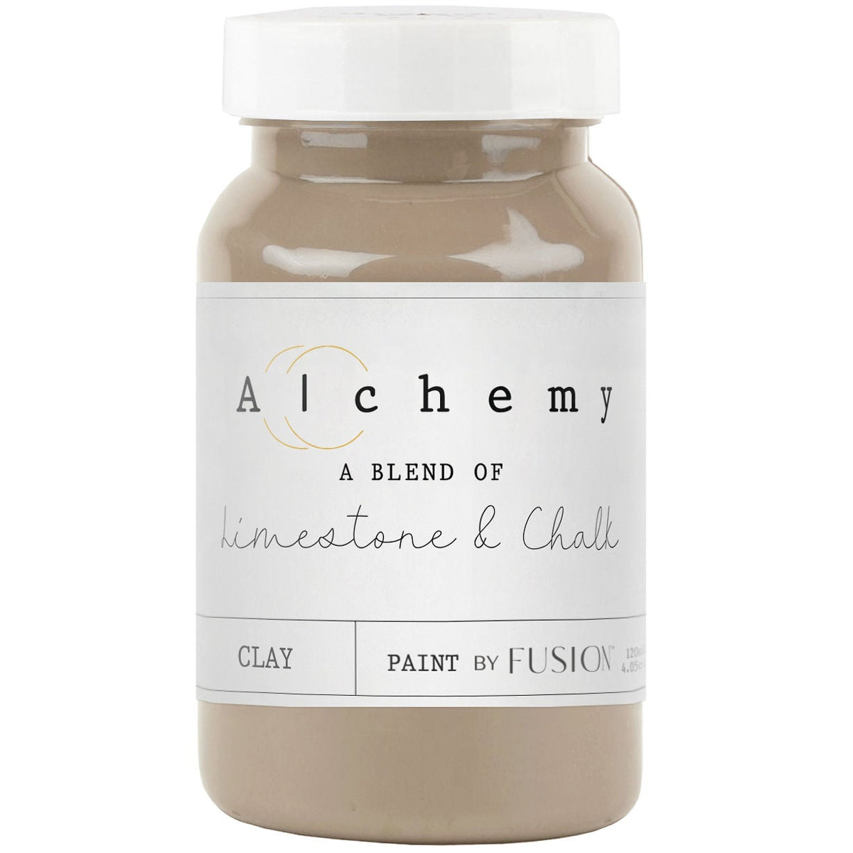 Fusion Mineral Paint Clay Alchemy, limestone and chalk blend for a taupe-gray finish.