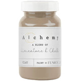 Fusion Mineral Paint Clay Alchemy, limestone and chalk blend for a taupe-gray finish.