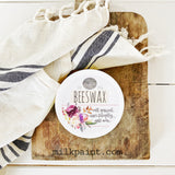 Clear Beeswax Furniture Polish by Sweet Pickins Old Fashioned Milk Paint in a round tin on a wooden surface.