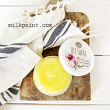Open jar of Clear Beeswax Furniture Polish by Old Fashioned Milk Paint.