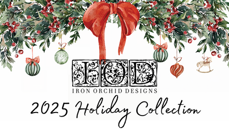 I.O.D. Clementine Transfer (2025 Limited Release) with festive greenery, red bow, and ornaments.