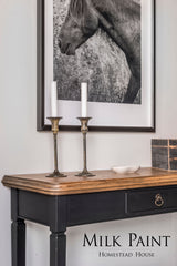 Homestead House Coal Black Milk Paint, classic rich finish, suitable for farmhouse or vintage-inspired decor.