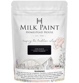 330g Homestead House Coal Black Milk Paint bag with package art.