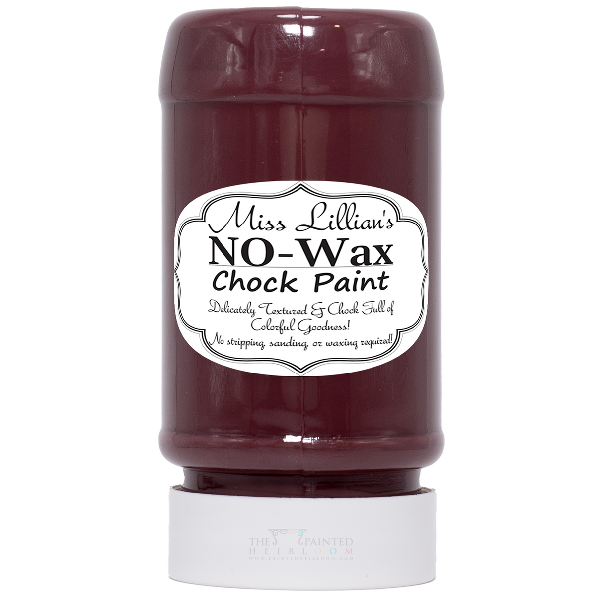 Miss Lillian’s Coffee Bean No-Wax Chock Paint in dark burgundy shade, suitable for furniture.
