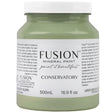 500mL Fusion Mineral Paint Conservatory, mid-tone green acrylic, with white Fusion Mineral Paint label.