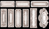 Conservatory Labels Mould by IOD with nine vintage-style panels on ivory.