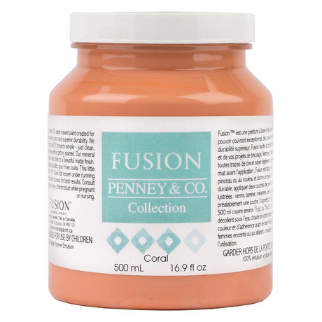 Coral Fusion Mineral Paint Seasonal Edition, 500 mL jar, by Fusion Mineral Paint.