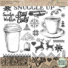 Cozy Stamp (2022 Limited Release) by IOD - Iron Orchid Designs-The Painted Heirloom