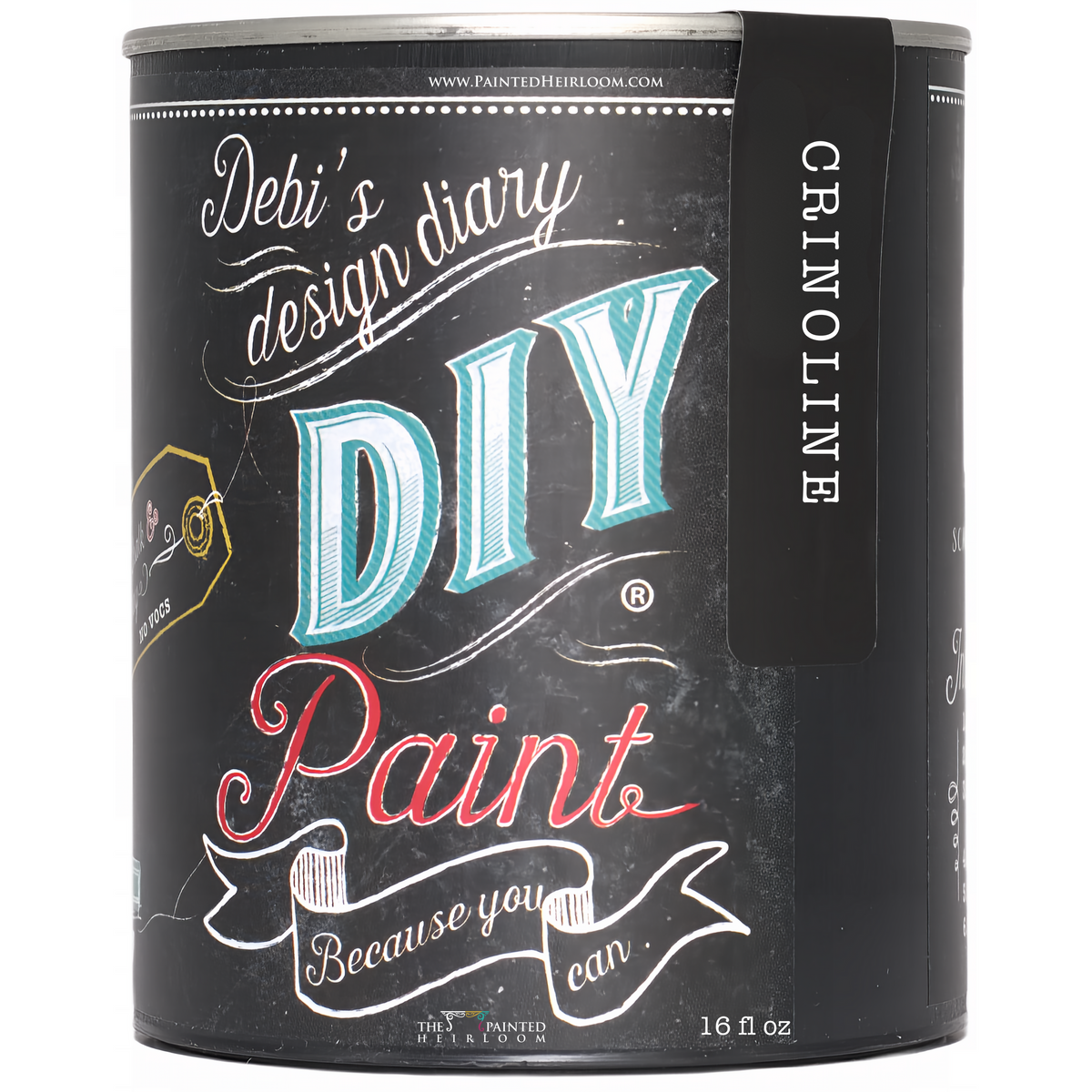 16 fl oz DIY Paint Co. Crinoline DIY Paint clay and chalk paint can.