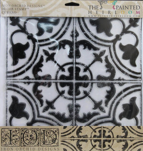 Cubano Tile Stamp (Retired) by I.O.D., vintage tile pattern stamp in plastic from Iron Orchid Designs.