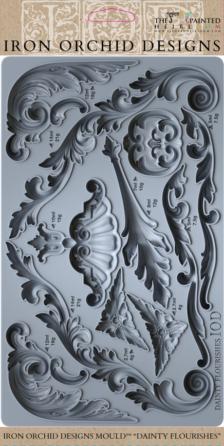 I.O.D. Dainty Flourishes Mould by IOD - Iron Orchid Designs Summer 2023 @ The Painted Heirloom