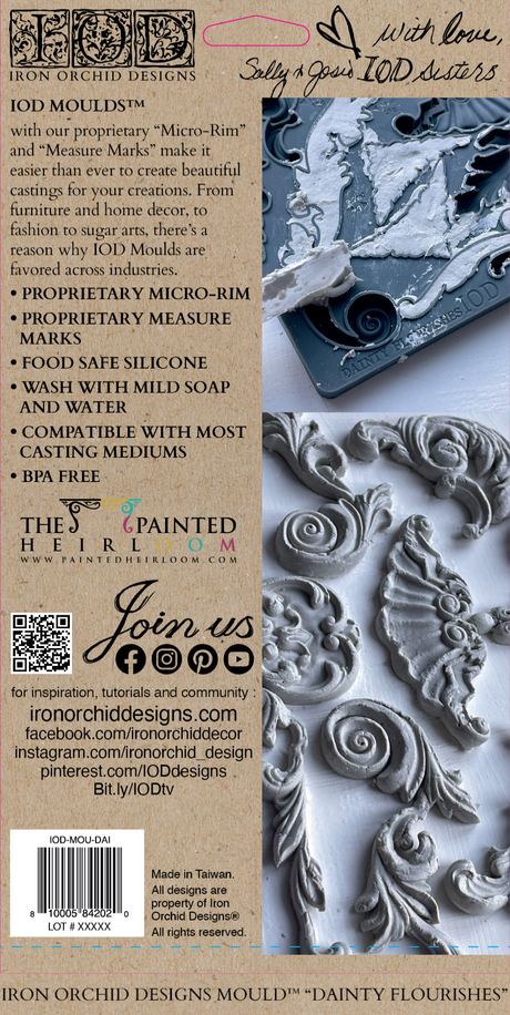 I.O.D. Dainty Flourishes Mould by IOD - Iron Orchid Designs Summer 2023 @ The Painted Heirloom