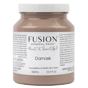 500mL Damask Fusion Mineral Paint jar with matte finish, white label, and black text.