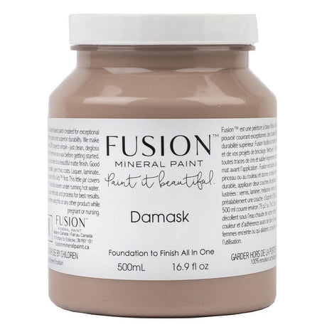 500mL Damask Fusion Mineral Paint jar with matte finish, white label, and black text.