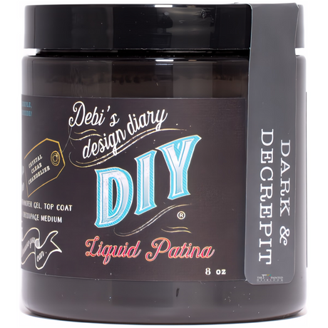 DIY Paint Co. Dark & Decrepit Liquid Patina for aged finishes; use as stain, glaze, or top coat.