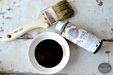 Sweet Pickins Dark Oil Wax by Old Fashioned Milk Paint, labeled for natural wood finish projects.