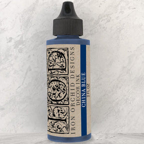 I.O.D. Decor Ink, China Blue, 2 fl. oz., blue label with black cap by Iron Orchid Designs.