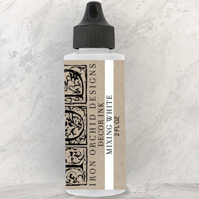 I.O.D. Decor Ink Mixing White 2 fl oz bottle with black dropper cap.