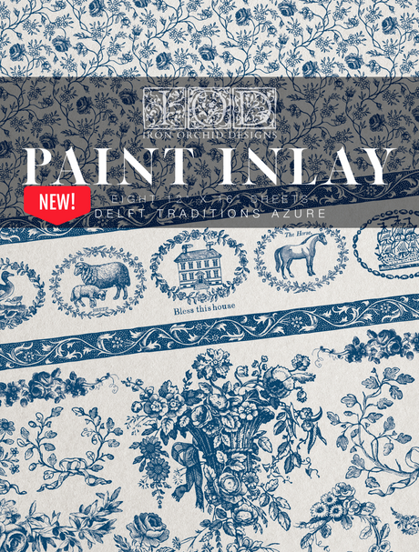 Delft Traditions Azure Paint Inlay by IOD - Iron Orchid Designs @ The Painted Heirloom