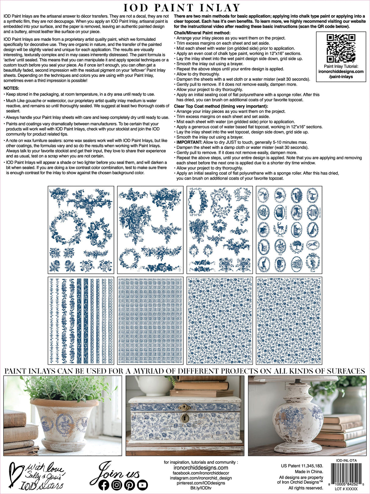 Delft Traditions Azure Paint Inlay by IOD - Iron Orchid Designs @ The Painted Heirloom