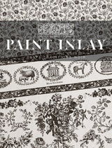 Delft Traditions Noir Paint Inlay by I.O.D. with black and white florals, animals, and Iron Orchid Designs text.