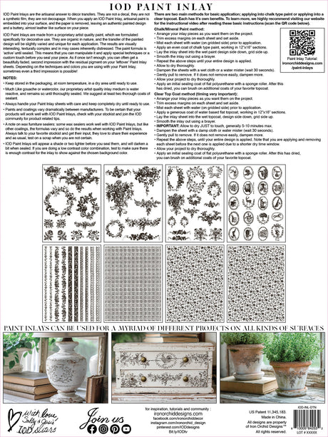 Delft Traditions Noir Paint Inlay by I.O.D., decorative detail for surfaces, exclusive from Iron Orchid Designs.