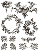 Delft Traditions Noir Paint Inlay by I.O.D., black and white botanical pattern for decorative inlays.