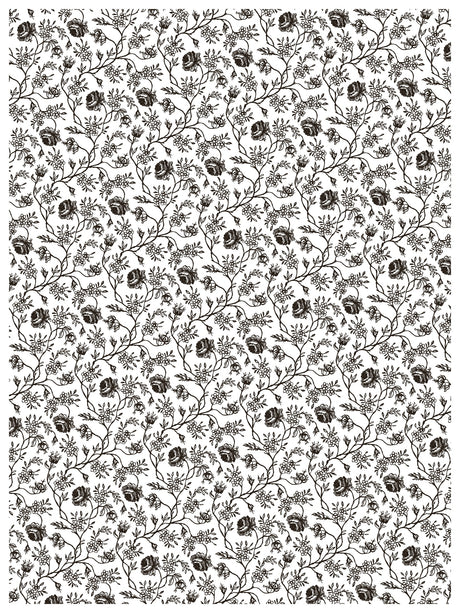 Delft Traditions Noir Paint Inlay by I.O.D., black and white floral pattern design.