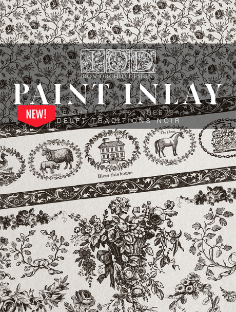 Delft Traditions Noir Paint Inlay by IOD - Iron Orchid Designs @ The Painted Heirloom