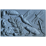 I.O.D. Dewdrop Pond Mould with pond animals, insects, plants, and cavity measurement markings.