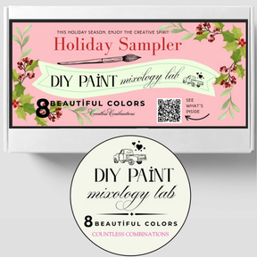 DIY Paint Co. Mixology Lab Paint 8-Color Sampler Box, 2025 Holiday Set with festive graphics.