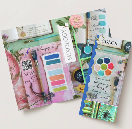 DIY Paint Co. Mixology Lab 8-Color Sampler with recipe cards, floral art, swatches, brushes; 2025 summer release.